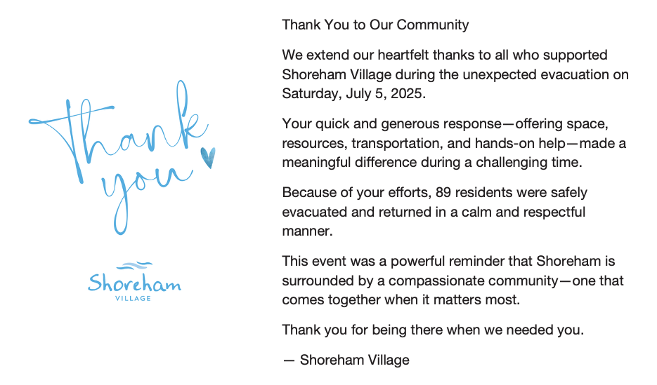 Shoreham Thank You